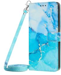 ART MARBLE Husa portofel cu curea Samsung Galaxy A54 5G BLUE