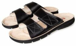Vlnka Papuci de piele pentru bărbați "David" - negru mărimi încălțăminte adulți 45 (15-04020-45)
