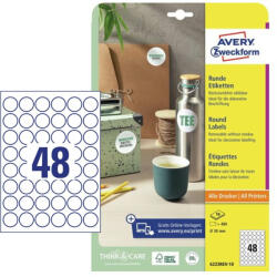 Avery Zweckform Etikett címke 30x30 mm, Avery Zweckform, Fehér színű, (10 ív/doboz) (6223REV-10) - cimke-nyomtato