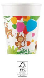 Procos Jungle Balloons, Dzsungel papír pohár 8 db-os 200 ml FSC PNN93781