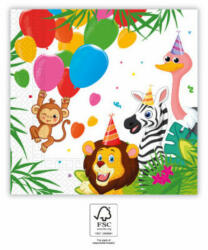 Procos Jungle Balloons, Dzsungel szalvéta 20 db-os 33x33 cm FSC PNN93782