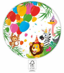 Procos Jungle Balloons, Dzsungel papírtányér 8 db-os 23 cm FSC PNN93779