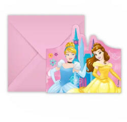 Procos Disney Princess Live your Story, Hercegnők Party meghívó 6 db-os FSC PNN93945