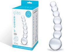 Gläs Dildo curbat cu bile de sticla Dildo