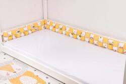Confort Family Aparatori cuburi pentru pat casuta Montesorri 90x200 cm model albinute galben (CFAM602) - kidiko Lenjerii de pat bebelusi‎, patura bebelusi