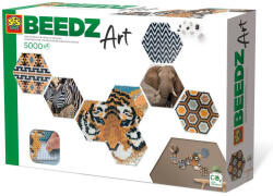 SES Creative Set margele de calcat Beedz Art - Safari cu placi hexagonale (06022) - kidiko