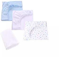 Confort Family Set 3 cearsafuri galben crem si model buburuze + protectie impermeabila patut 90x40 50 cm (CFAM8046)
