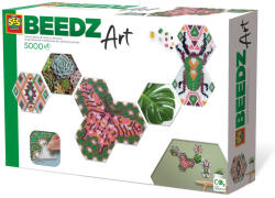 SES Creative Set margele de calcat Beedz Art - Botanica cu placi hexagonale (06021) - kidiko
