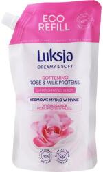 Luksja Săpun-cremă pentru spălarea mâinilor „Proteine de trandafir și lapte - Luksja Creamy & Soft Softening Rose & Milk Proteins Caring Hand Wash 68 % Less Plastic 1500 ml