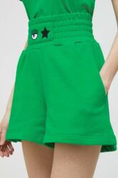 Chiara Ferragni pamut rövidnadrág zöld, sima, magas derekú - zöld XS