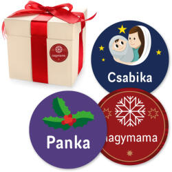 Mama Címkék Névmatricák karácsonyi motívummal ajándékokra (35db)