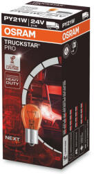 OSRAM Truckstar Pro PY21W 24V, extra fényerős, vibrációálló jelzőizzó teherautókhoz, BAU15s foglalat, hosszú élettartam, 250 lm, 7510TSP, 10 db/doboz (7510TSP)