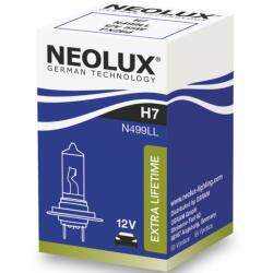 NEOLUX H7 halogén fényszóróizzó, Extra Lifetime, hosszú élettartam, 12V, 55W, PX26d foglalat, ritkább izzócsere, N499L, 1 db/doboz (N499LL)
