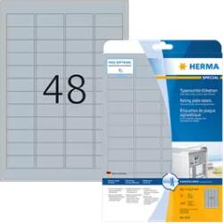 Herma 45.7 mm x 21.2 mm Műanyag Íves etikett címke Herma Ezüst ( 25 ív/doboz ) (HERMA 4221)