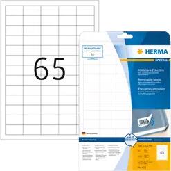 Herma 38.1 mm x 21.2 mm Papír Íves etikett címke Herma Fehér ( 25 ív/doboz ) (HERMA 4212)