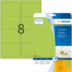 Herma 99.1 mm x 67.7 mm Papír Íves etikett címke Herma Neon zöld ( 20 ív/doboz ) (HERMA 5147)