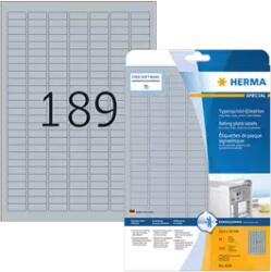 Herma 25.4 mm x 10 mm Műanyag Íves etikett címke Herma Ezüst ( 25 ív/doboz ) (HERMA 4220)