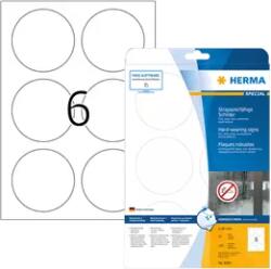 Herma 85 mm x 85 mm Műanyag Íves etikett címke Herma Fehér ( 25 ív/doboz ) (HERMA 8336)