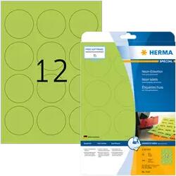 Herma 60 mm x 60 mm Papír Íves etikett címke Herma Neon zöld ( 20 ív/doboz ) (HERMA 5155)