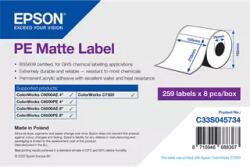 Epson 105 mm x 210 mm Műanyag Tekercses etikett címke Fehér ( 259 címke/tekercs ) (C33S045734)
