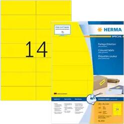 Herma 105 mm x 42.3 mm Papír Íves etikett címke Herma Sárga ( 100 ív/doboz ) (HERMA 4555)