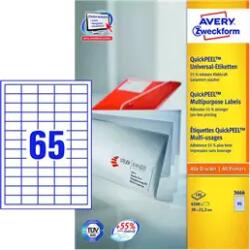 Avery Zweckform 38 mm x 21.2 mm Papír Íves etikett címke Avery Zweckform Fehér ( 100 ív/doboz ) (3666)
