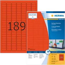 Herma 25.4 mm x 10 mm Papír Íves etikett címke Herma Piros ( 100 ív/doboz ) (HERMA 4238)