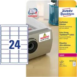 Avery Zweckform 63.5 mm x 33.9 mm Műanyag Íves etikett címke Avery Zweckform Fehér ( 20 ív/doboz ) (L6141-20)