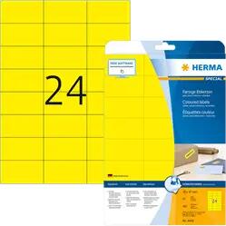 Herma 70 mm x 37 mm Papír Íves etikett címke Herma Sárga ( 20 ív/doboz ) (HERMA 4466)