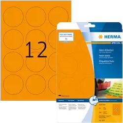 Herma 60 mm x 60 mm Papír Íves etikett címke Herma Neonnarancs ( 20 ív/doboz ) (HERMA 5153)