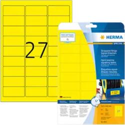 Herma 63.5 mm x 29.6 mm Műanyag Íves etikett címke Herma Sárga ( 25 ív/doboz ) (HERMA 8031)