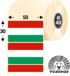 Tezeko Magyar Zászló etikett címke, 50 * 30 mm-es (1000 db/tekercs) (T0500003000-022) - webmaxx
