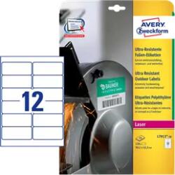 Avery Zweckform 99.1 mm x 42.3 mm Műanyag Íves etikett címke Avery Zweckform Fehér ( 10 ív/doboz ) (L7913-10)