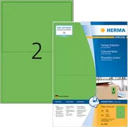 Herma 199.6 mm x 143.5 mm Papír Íves etikett címke Herma Zöld ( 100 ív/doboz ) (HERMA 4569)
