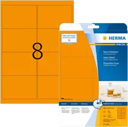 Herma 99.1 mm x 67.7 mm Papír Íves etikett címke Herma Neonnarancs ( 20 ív/doboz ) (HERMA 5145)