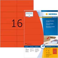 Herma 105 mm x 37 mm Papír Íves etikett címke Herma Piros ( 100 ív/doboz ) (HERMA 4257)