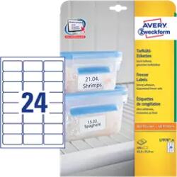 Avery Zweckform 63.5 mm x 33.9 mm Papír Íves etikett címke Avery Zweckform Fehér ( 25 ív/doboz ) (L7970-25)