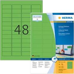 Herma 45.7 mm x 21.2 mm Papír Íves etikett címke Herma Zöld ( 100 ív/doboz ) (HERMA 4549)