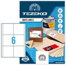 Tezeko 93 mm x 98.66 mm Papír Íves etikett címke Tezeko Fehér ( 100 ív/doboz ) (TZ-A4-0049)