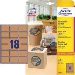 Avery Zweckform 62 mm x 42 mm Papír Íves etikett címke Avery Zweckform Barna ( 25 ív/doboz ) (L7110-25)