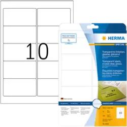 Herma 96 mm x 50.8 mm Műanyag Íves etikett címke Herma Átlátszó (víztiszta) ( 25 ív/doboz ) (HERMA 8018)