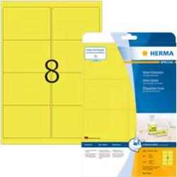 Herma 99.1 mm x 67.7 mm Papír Íves etikett címke Herma Neon sárga ( 20 ív/doboz ) (HERMA 5144)