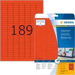 Herma 25.4 mm x 10 mm Papír Íves etikett címke Herma Piros ( 20 ív/doboz ) (HERMA 4244)