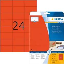 Herma 70 mm x 37 mm Papír Íves etikett címke Herma Piros ( 20 ív/doboz ) (HERMA 4467)