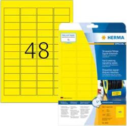 Herma 45.7 mm x 21.2 mm Műanyag Íves etikett címke Herma Sárga ( 25 ív/doboz ) (HERMA 8030)