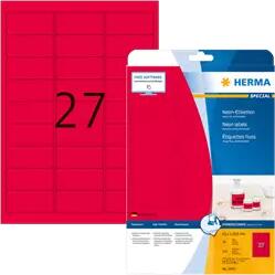 Herma 63.5 mm x 29.6 mm Papír Íves etikett címke Herma Neon piros ( 20 ív/doboz ) (HERMA 5045)