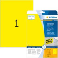 Herma 210 mm x 297 mm Műanyag Íves etikett címke Herma Sárga ( 25 ív/doboz ) (HERMA 8033)