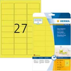 Herma 63.5 mm x 29.6 mm Papír Íves etikett címke Herma Neon sárga ( 20 ív/doboz ) (HERMA 5140)