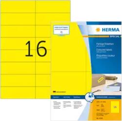 Herma 105 mm x 37 mm Papír Íves etikett címke Herma Sárga ( 100 ív/doboz ) (HERMA 4256)