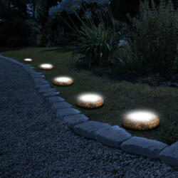 Family Collection Lampa solara detasabila cu LED - Stony - Alb Cald - 12 x 12 x 2, 5 (+11) cm (MCT-GBZ-11440E)
